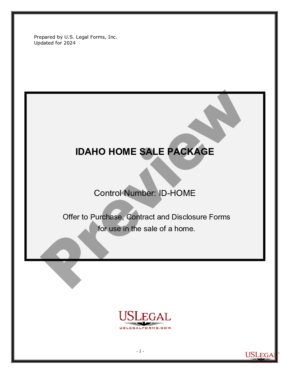 page 0 Real Estate Home Sales Package with Offer to Purchase, Contract of Sale, Disclosure Statements and more for Residential House preview