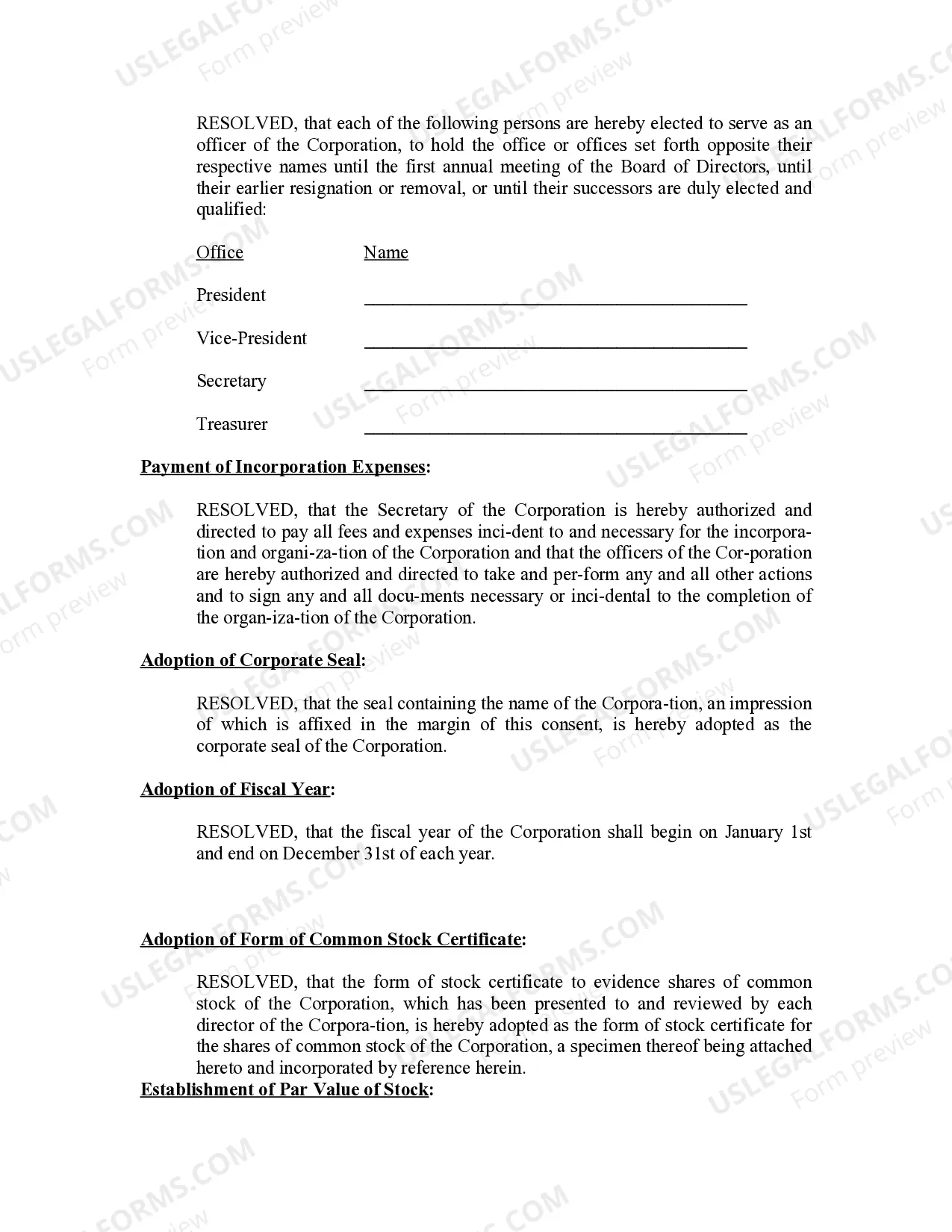 Preview Minutes for Organizational Meeting