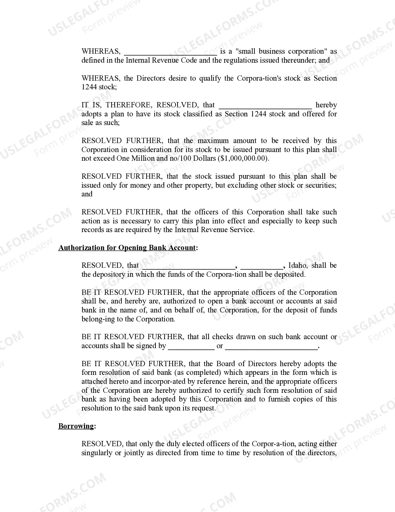 Preview Minutes for Organizational Meeting