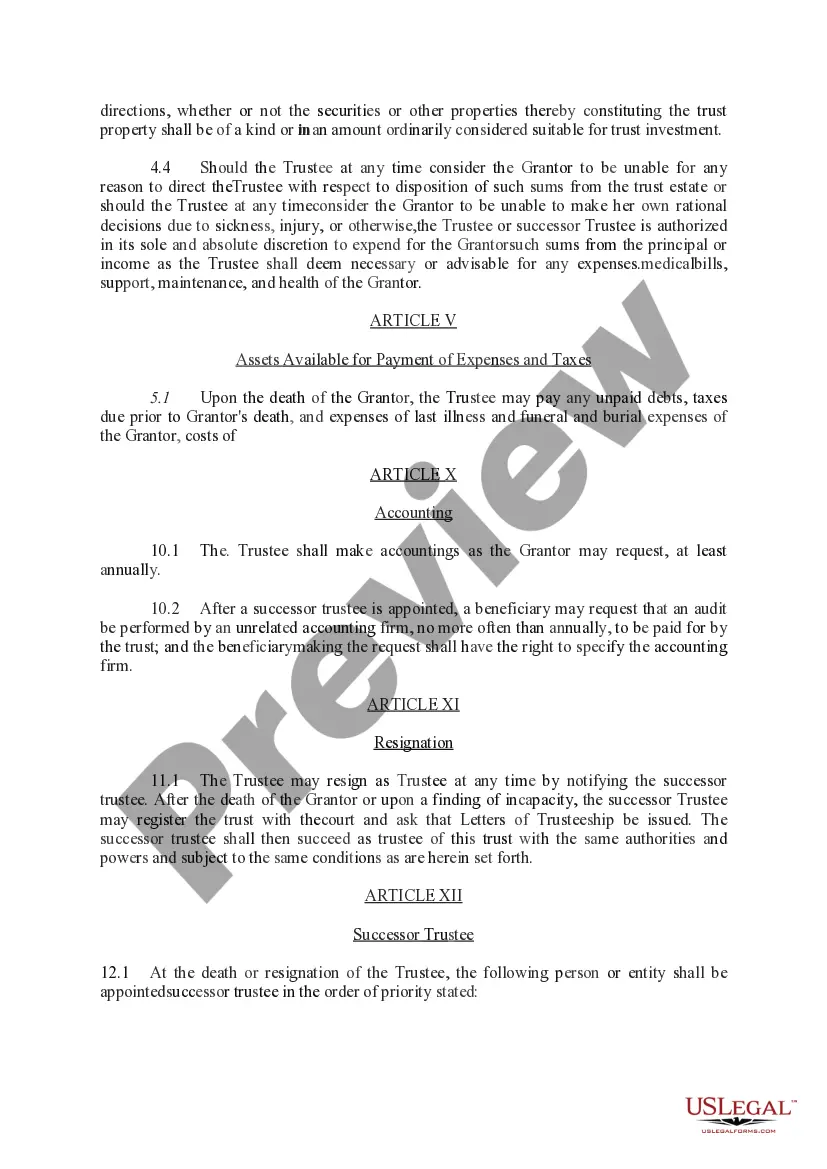 Preview Affidavit RE: Revocable Trust