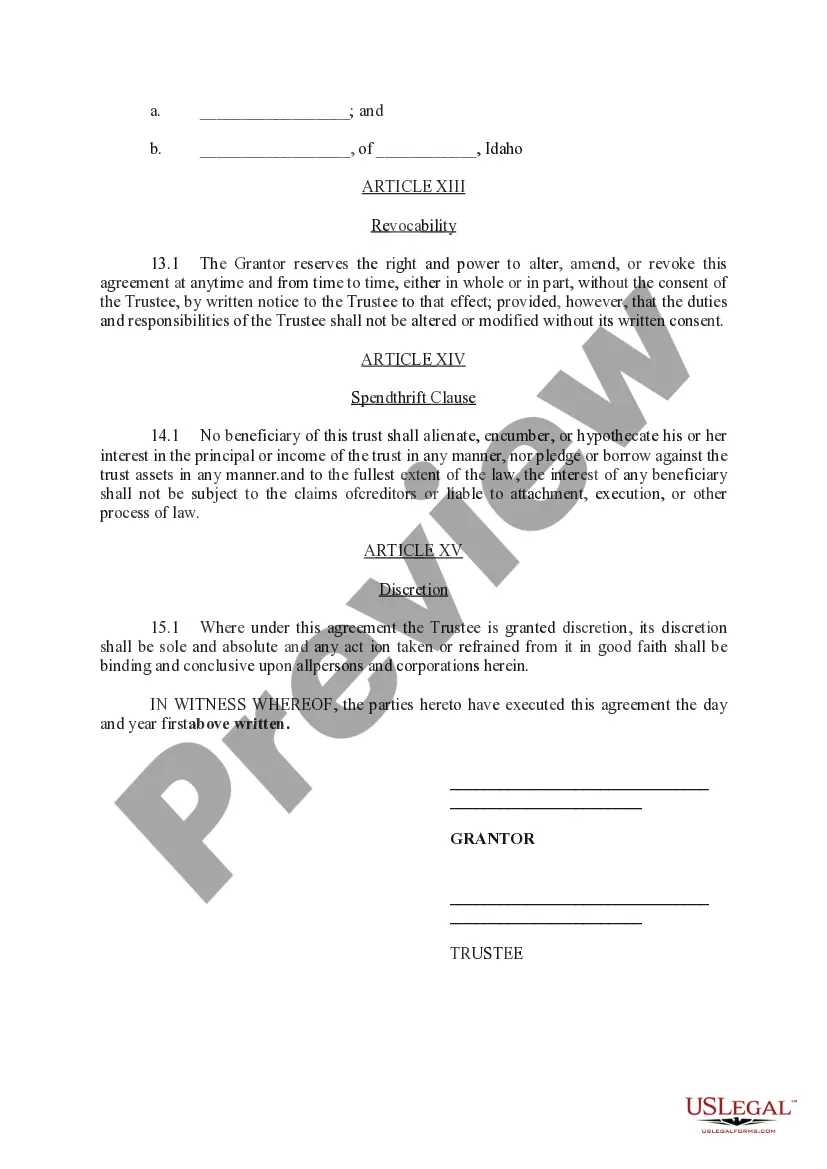 Preview Affidavit RE: Revocable Trust