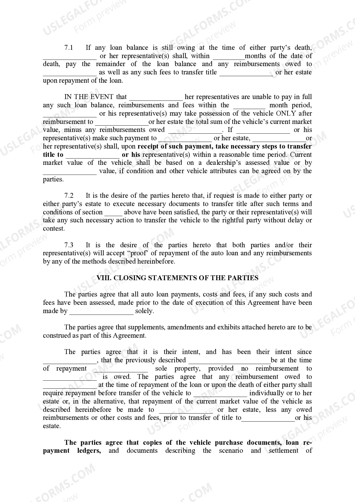 Preview Borrower and Co Signer's Agreement