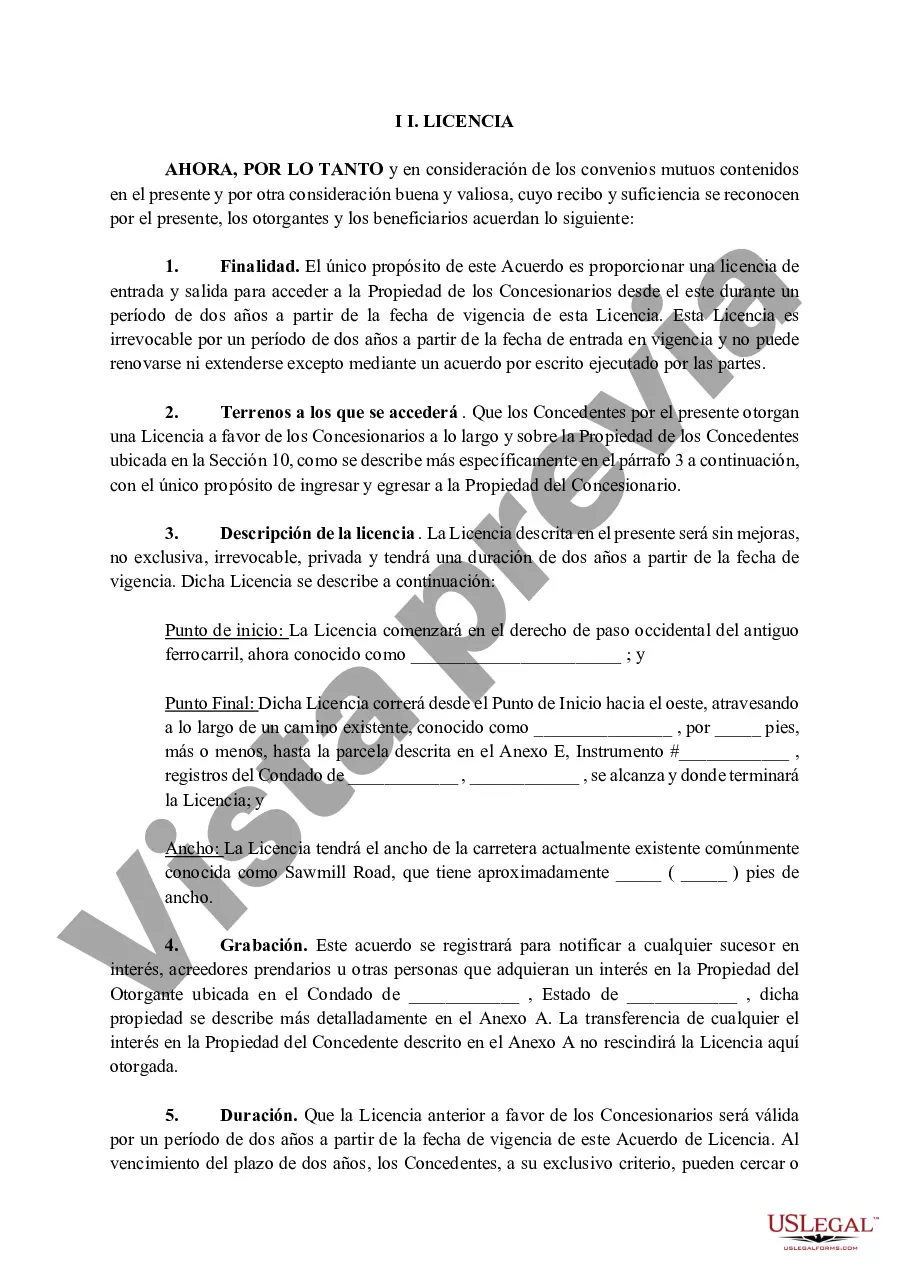 Preview Acuerdo de licencia irrevocable