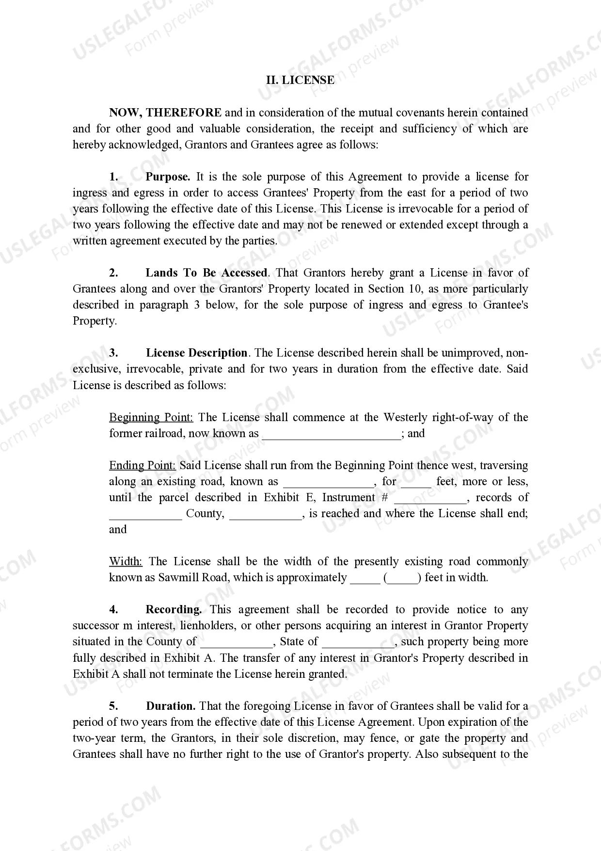 Preview Irrevocable License Agreement