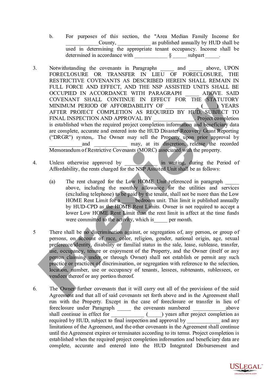 page 1 Memorandum of Restrictive Covenants preview