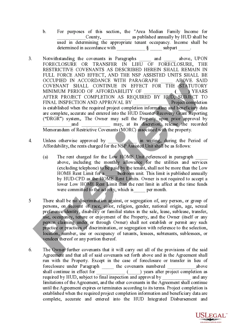Preview Memorandum of Restrictive Covenants