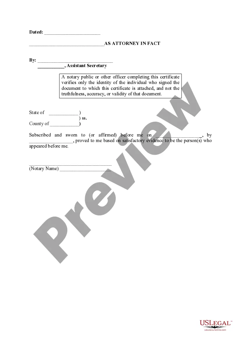 Preview Lost Assignment Affidavit