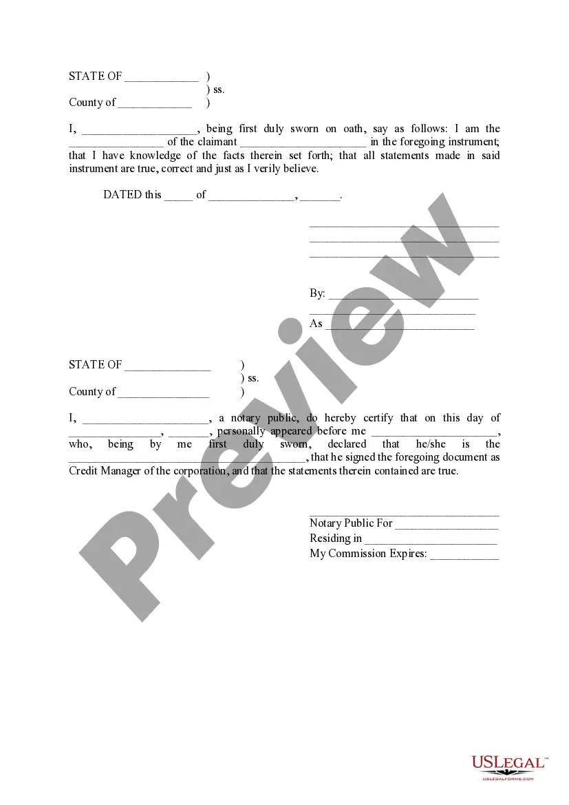 Preview Mechanics Lien Claim