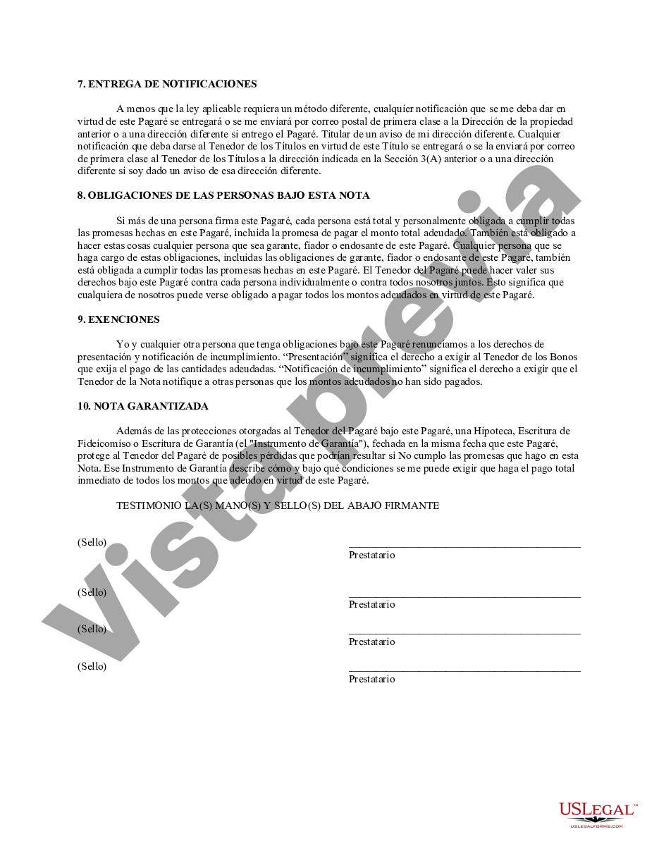 Cuotas Pagaré De Tasa Fija Garantizado Por Bienes Raíces Residenciales Para Idaho Us Legal Forms 8482