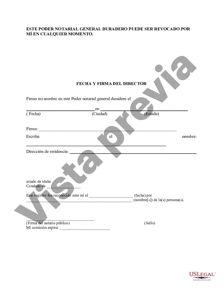 Preview Poder general duradero para la propiedad y las finanzas o efectivo financiero en caso de incapacidad