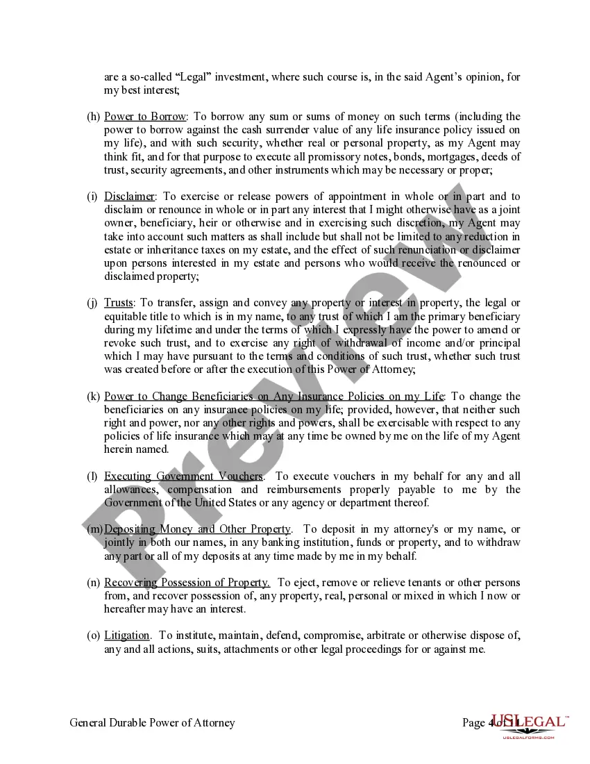Get General Durable Power of Attorney for Property and Finances or Financial Effective upon Disability Preview General Durable Power of Attorney for Property and Finances or Financial Effective upon Disability