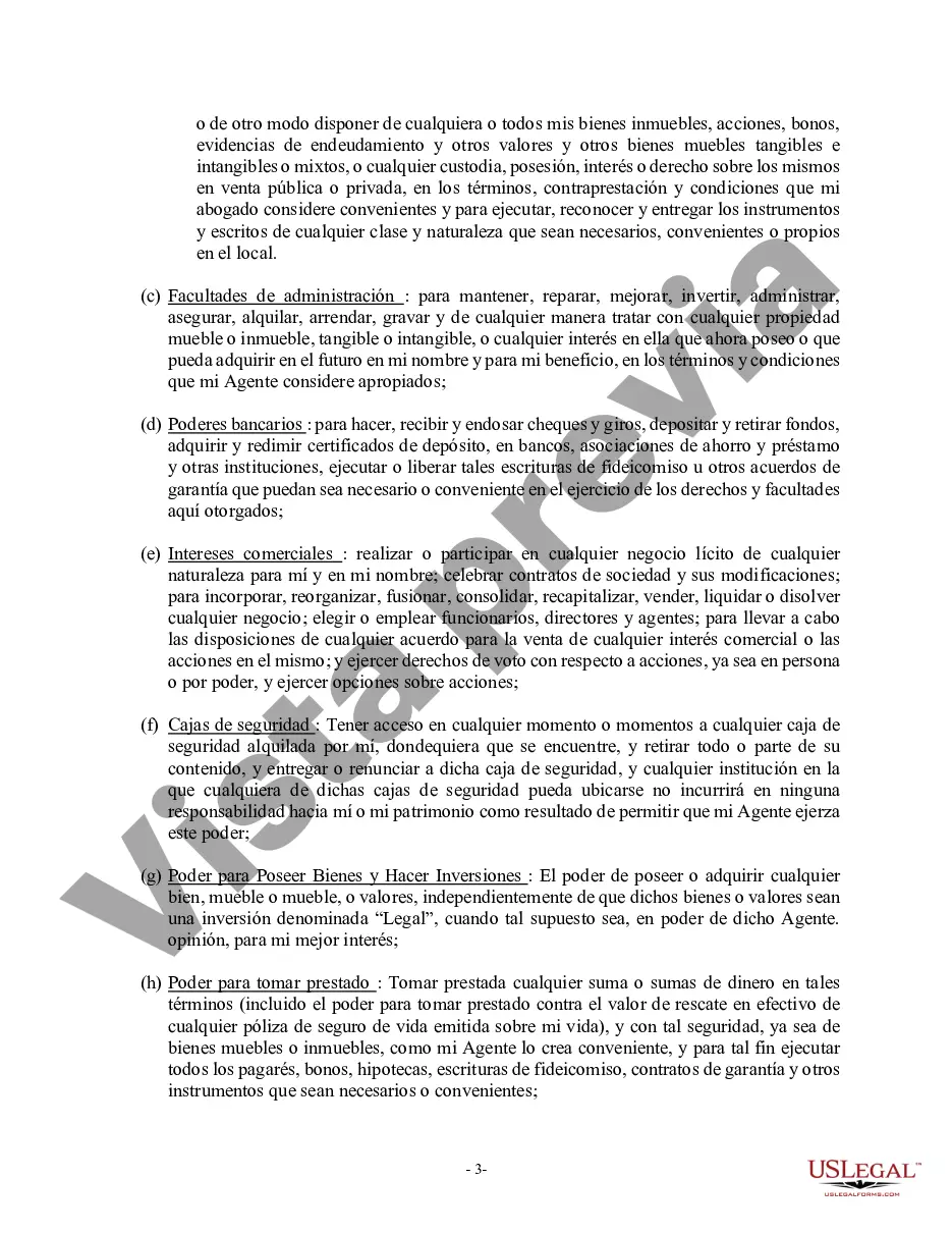 Preview Poder General Duradero para Bienes y Finanzas o Financiero Efectivo Inmediatamente