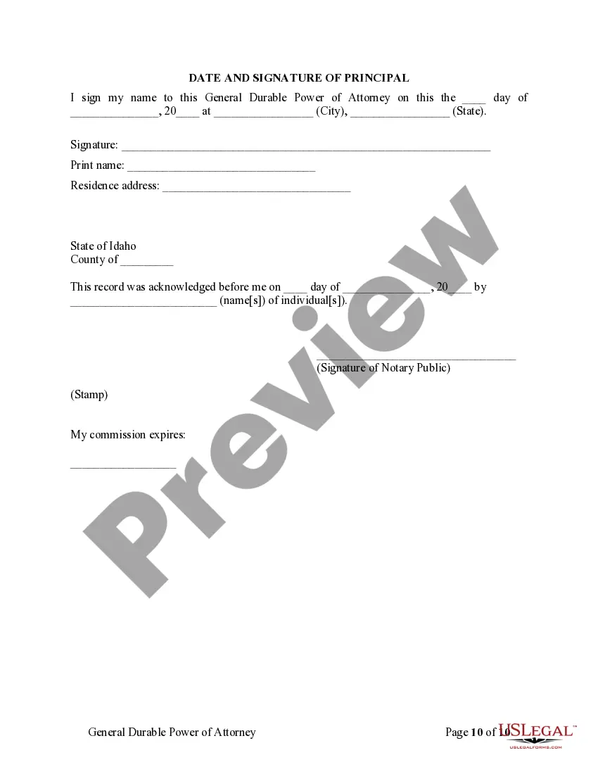 Preview General Durable Power of Attorney for Property and Finances or Financial Effective Immediately