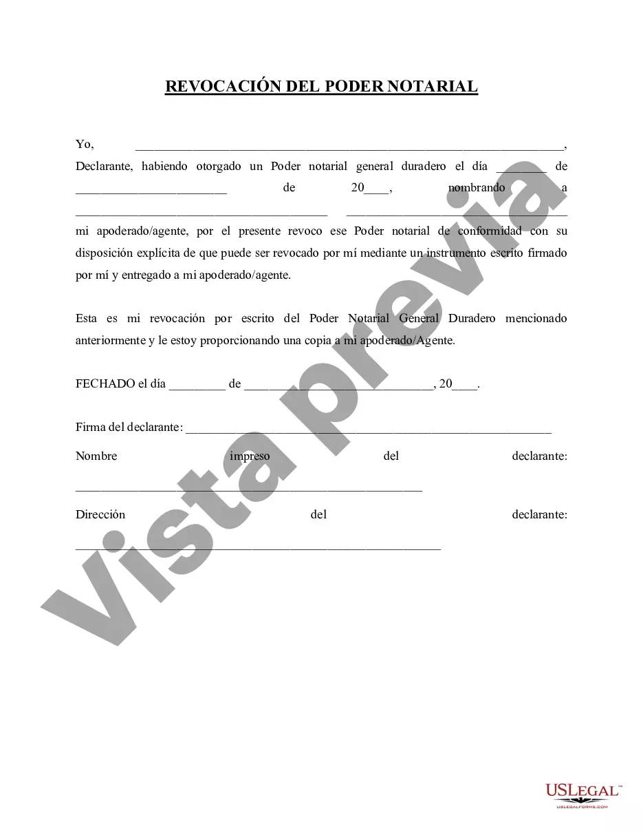 Preview Revocación del Poder General Duradero