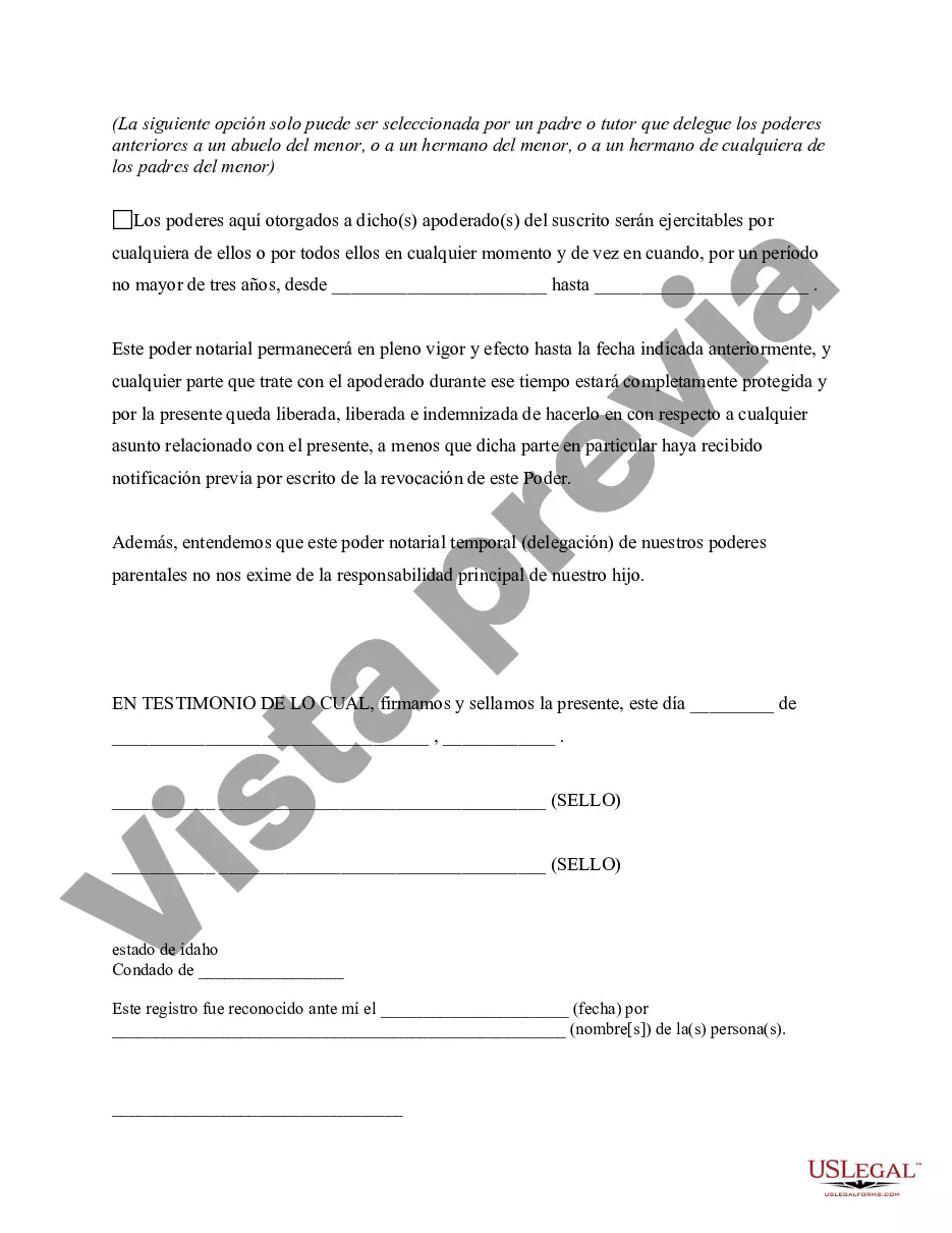 Preview Poder General para el Cuidado y Custodia del Hijo o Hijos