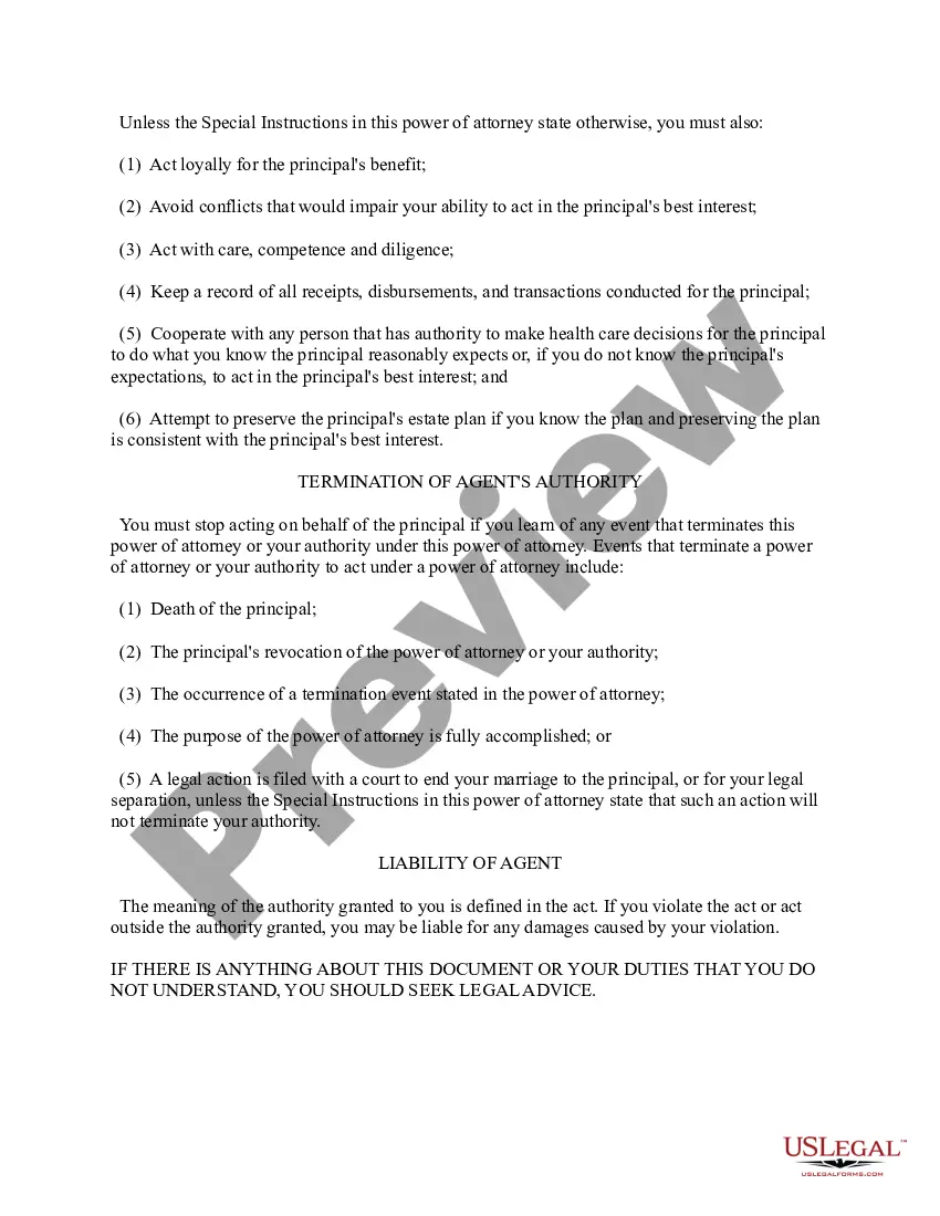 Preview Idaho Statutory Form of General Power of Attorney