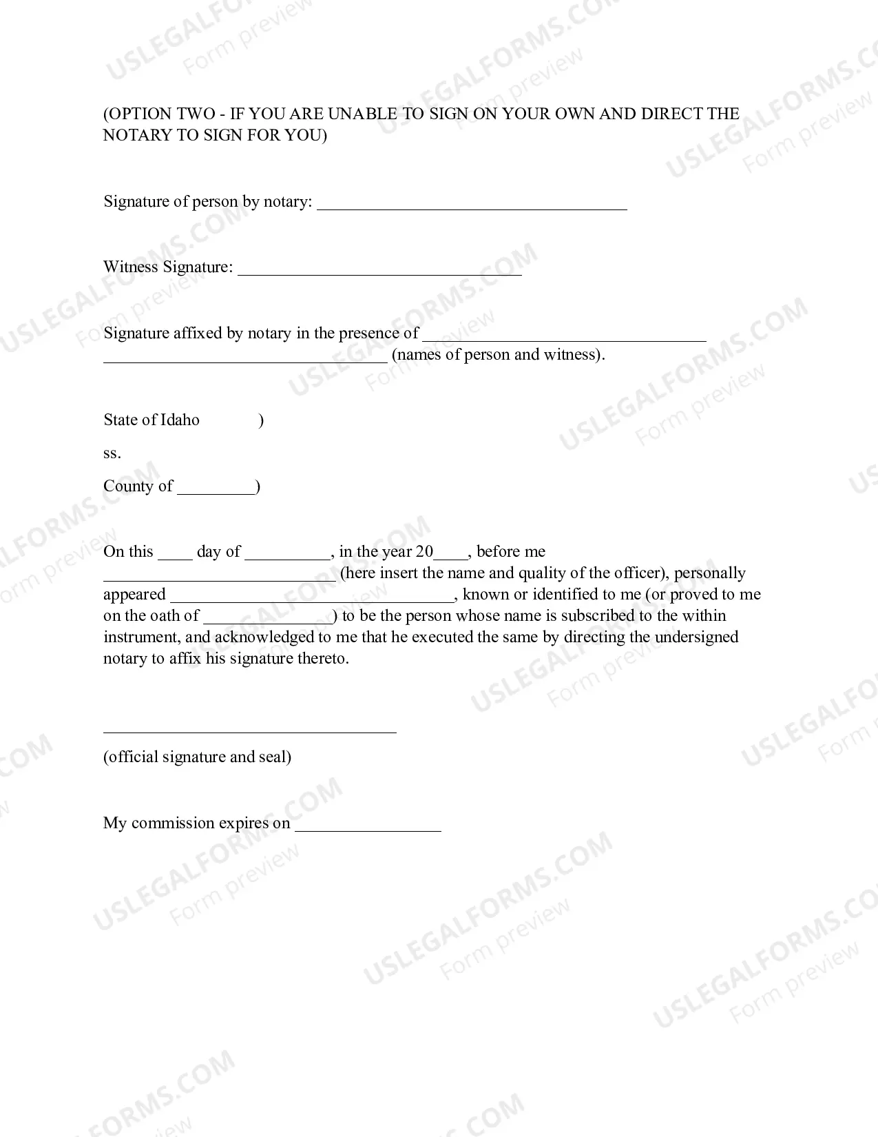 Preview Statutory Power of Attorney