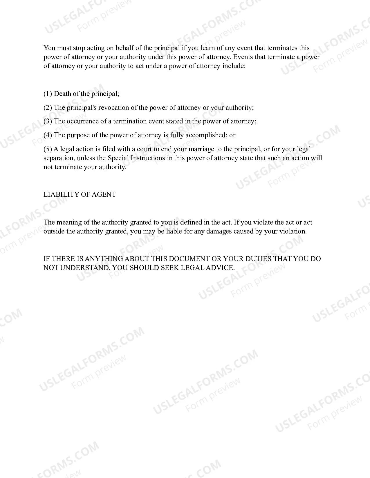 Preview Statutory Power of Attorney