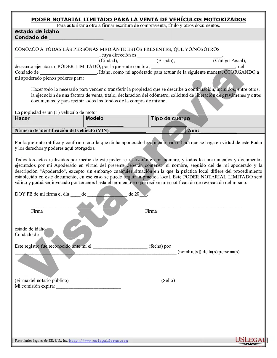 Preview Poder notarial para la venta de vehículos de motor