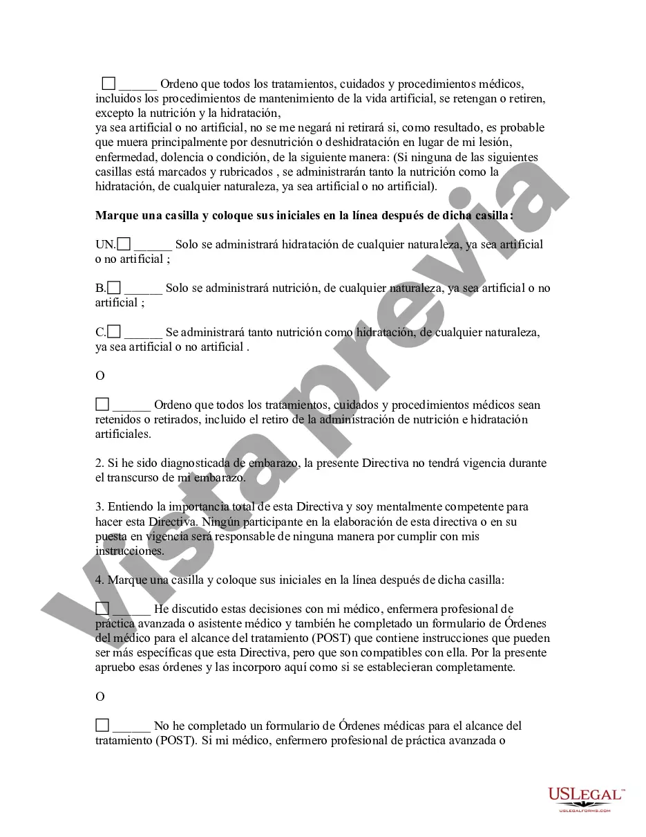 Preview Testamento vital reglamentario y poder notarial duradero para atención médica