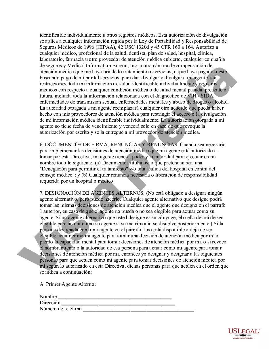 Preview Testamento vital reglamentario y poder notarial duradero para atención médica