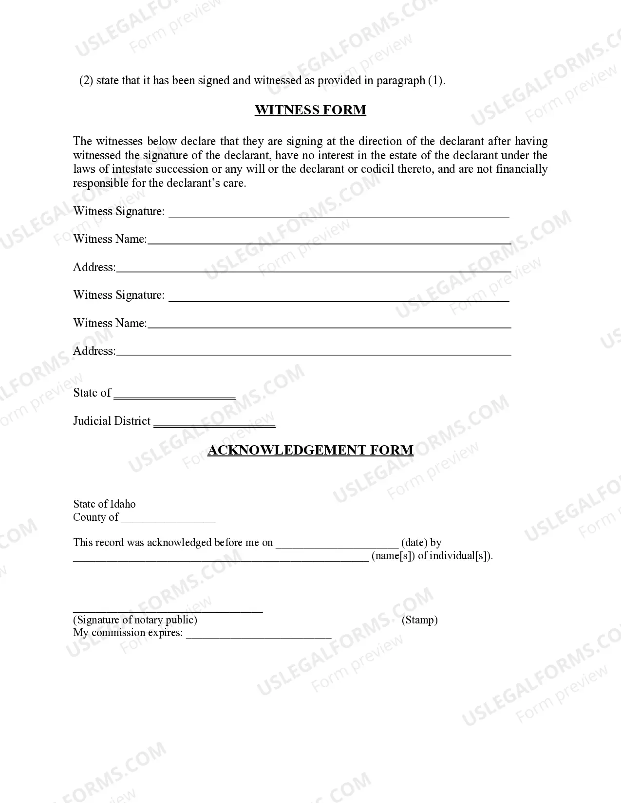 Preview Uniform Anatomical Gift Act Donation Declaration