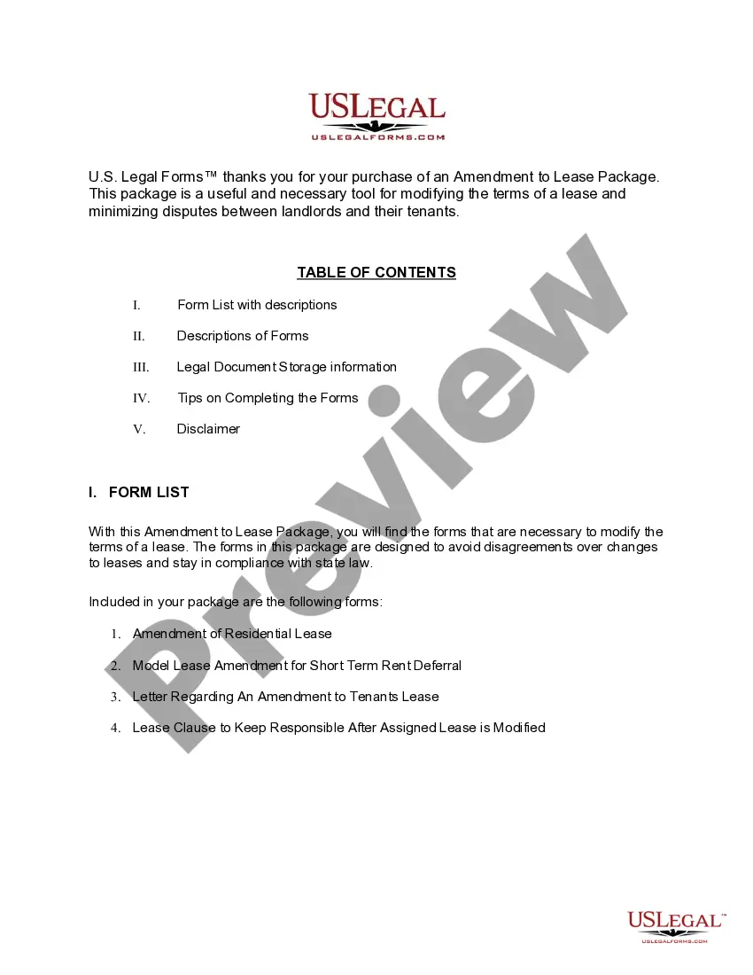 Get Idaho Amendment of Lease Package Preview Idaho Amendment of Lease Package