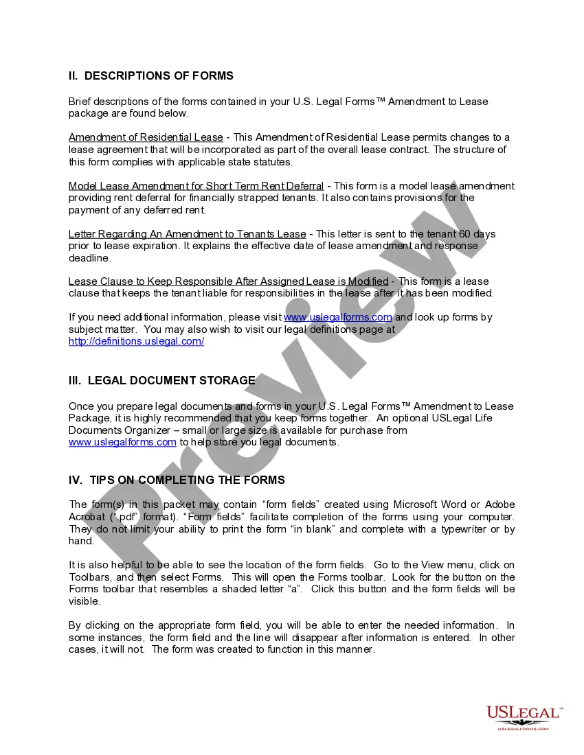 Get Idaho Amendment of Lease Package Preview Idaho Amendment of Lease Package