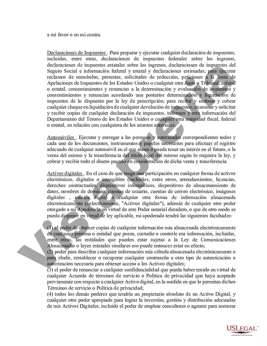 Preview Poder notarial limitado en el que se especifican poderes con ejemplos de poderes incluidos