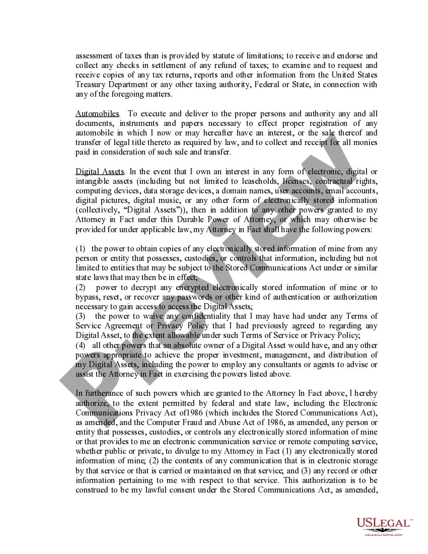 Preview Limited Power of Attorney where you Specify Powers with Sample Powers Included