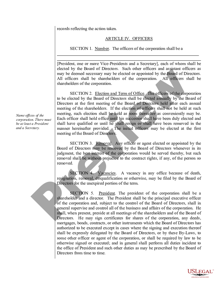 page 6 Sample Bylaws for an Idaho Professional Corporation preview