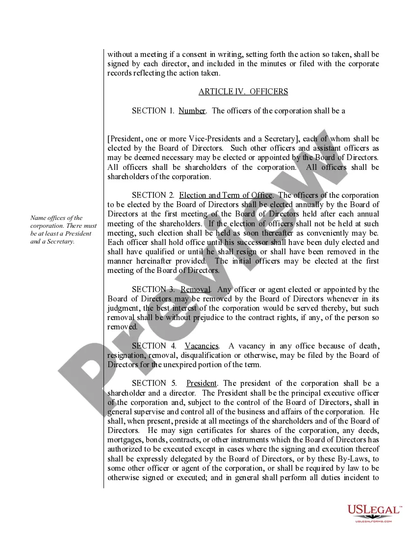 Preview Sample Bylaws for an Idaho Professional Corporation