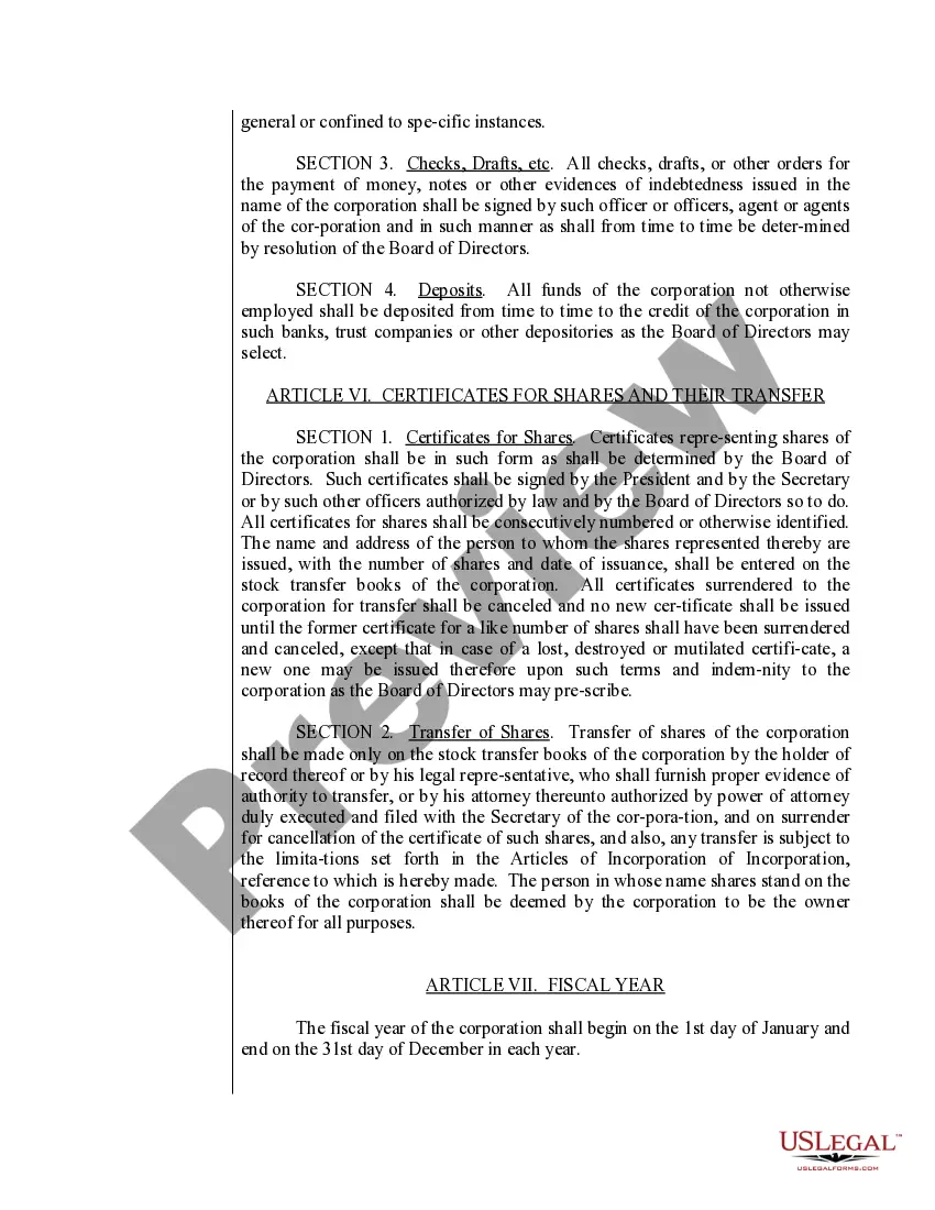 Preview Sample Bylaws for an Idaho Professional Corporation