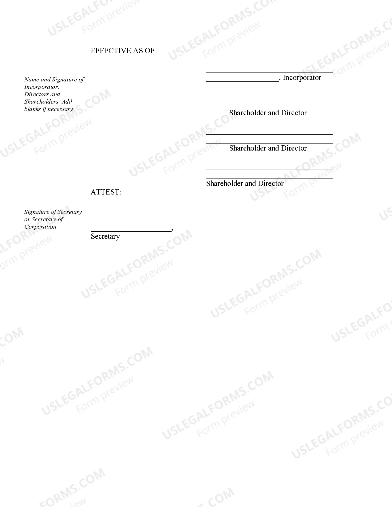Preview Organizational Minutes for an Idaho Professional Corporation