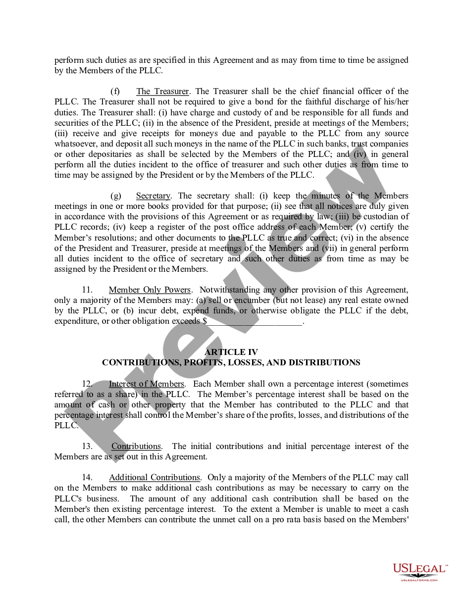 page 4 Sample Operating Agreement for an Idaho Professional Limited Liability Company PLLC preview