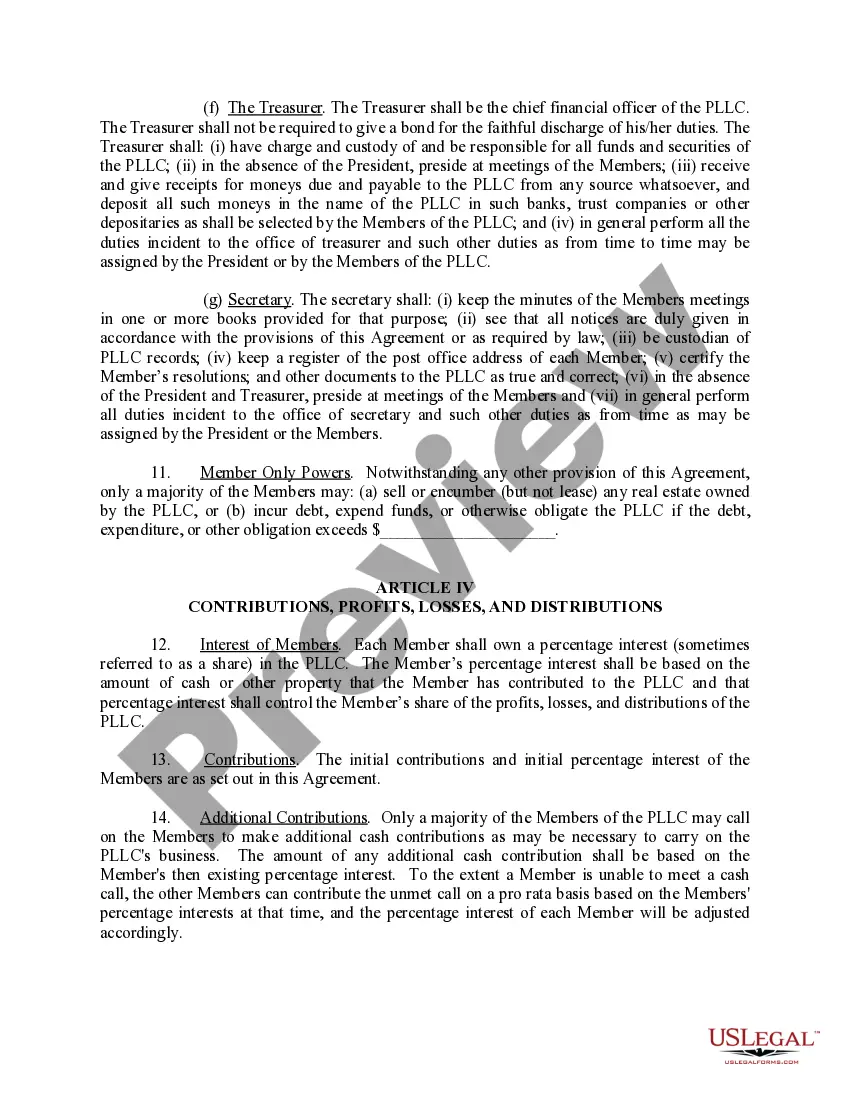 Preview Sample Operating Agreement for an Idaho Professional Limited Liability Company PLLC