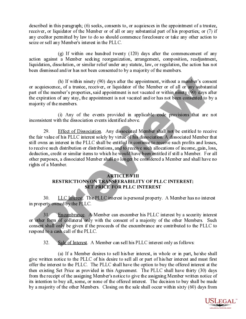 Preview Sample Operating Agreement for an Idaho Professional Limited Liability Company PLLC