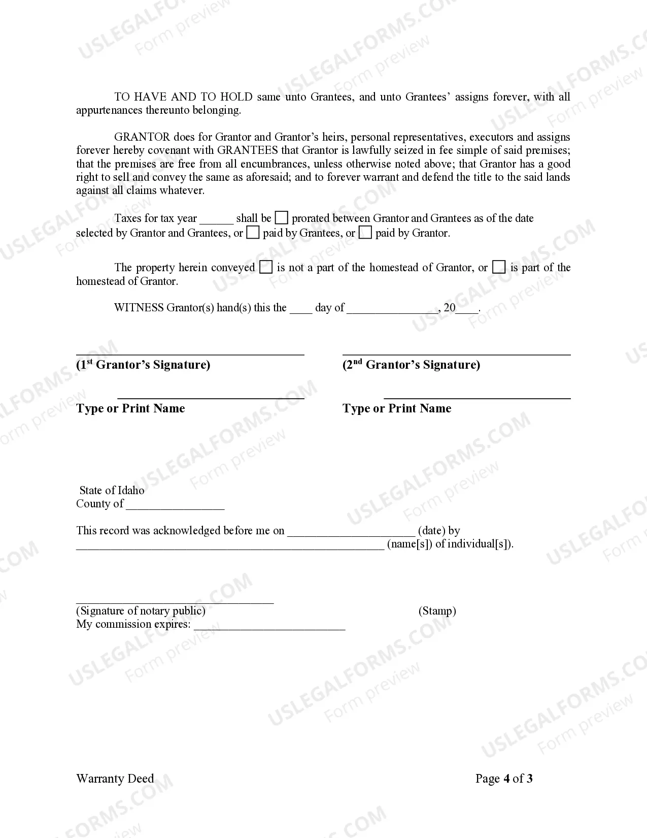 Preview Warranty Deed for Parents to Child with Reservation of Life Estate