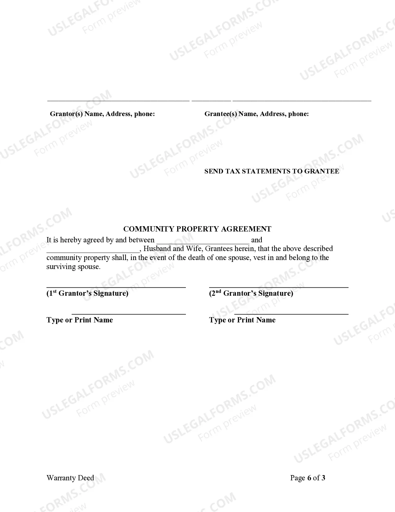 Preview Warranty Deed to Separate Property of One Spouse to Both Spouses as Joint Tenants