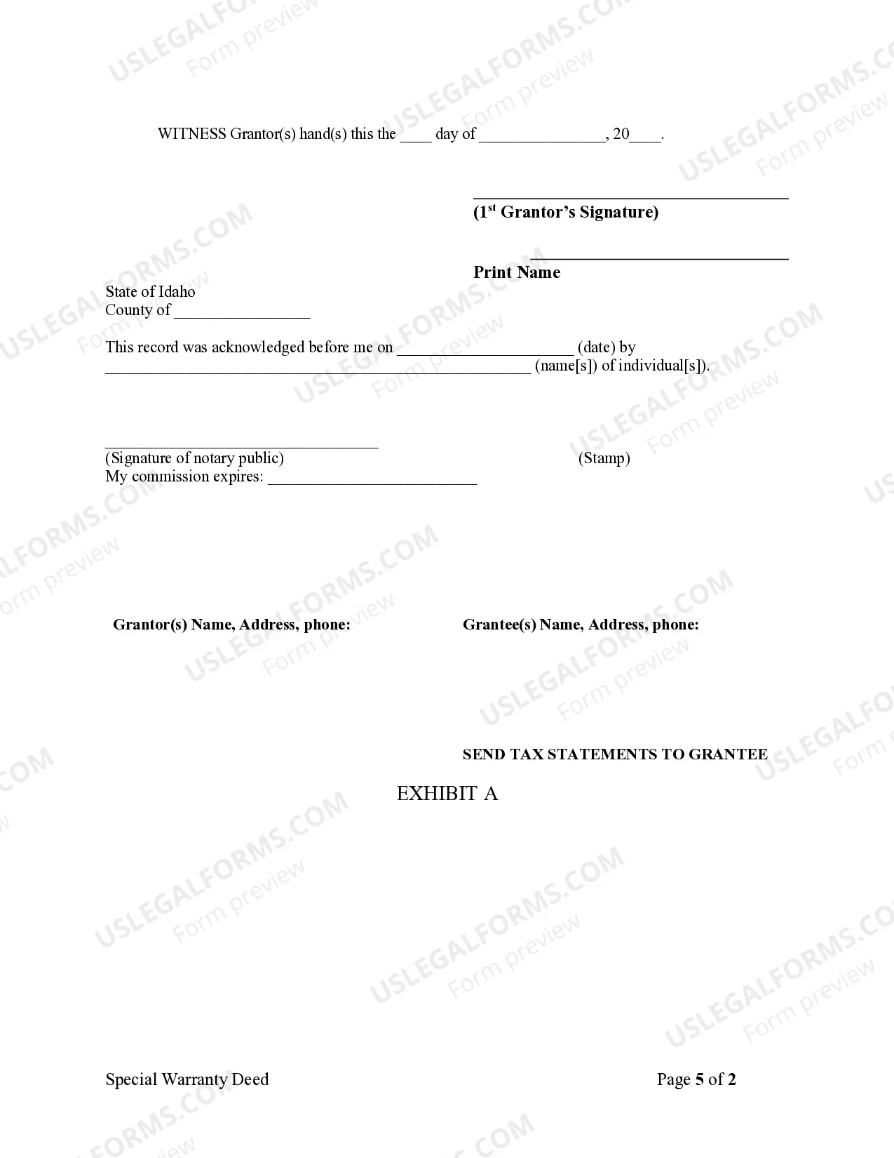 Preview Special Warranty Deed