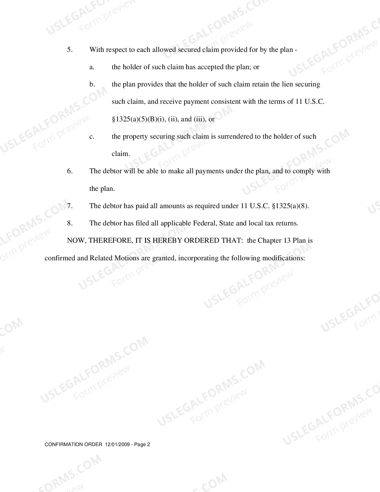 Preview Order Confirming Chapter 13 Plan And Granting Related Motions