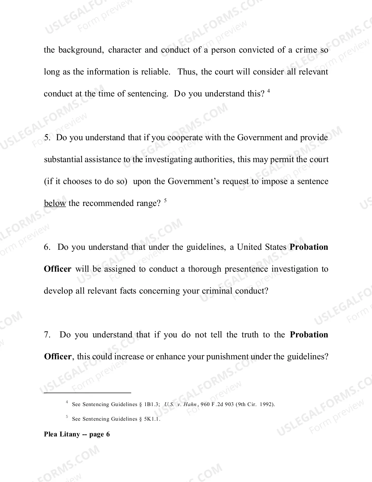 Preview Annotated Plea Litany (Judge Winmill)