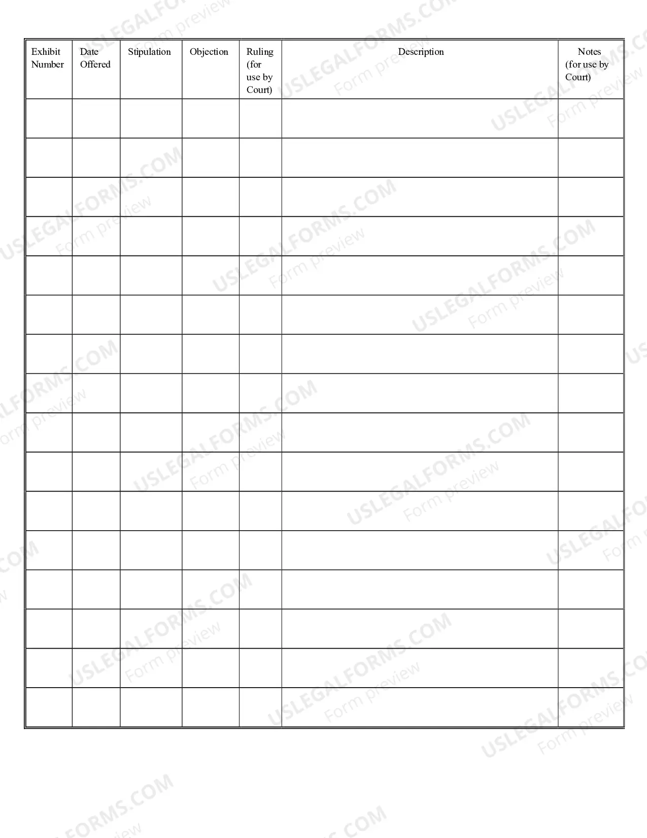 Preview Exhibit List (Judge Winmill)