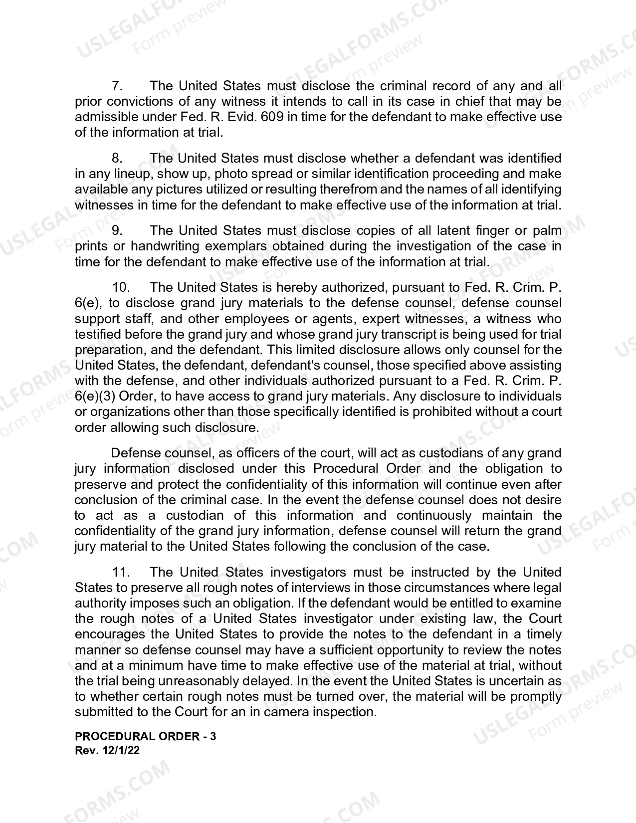Preview Criminal Procedural Order