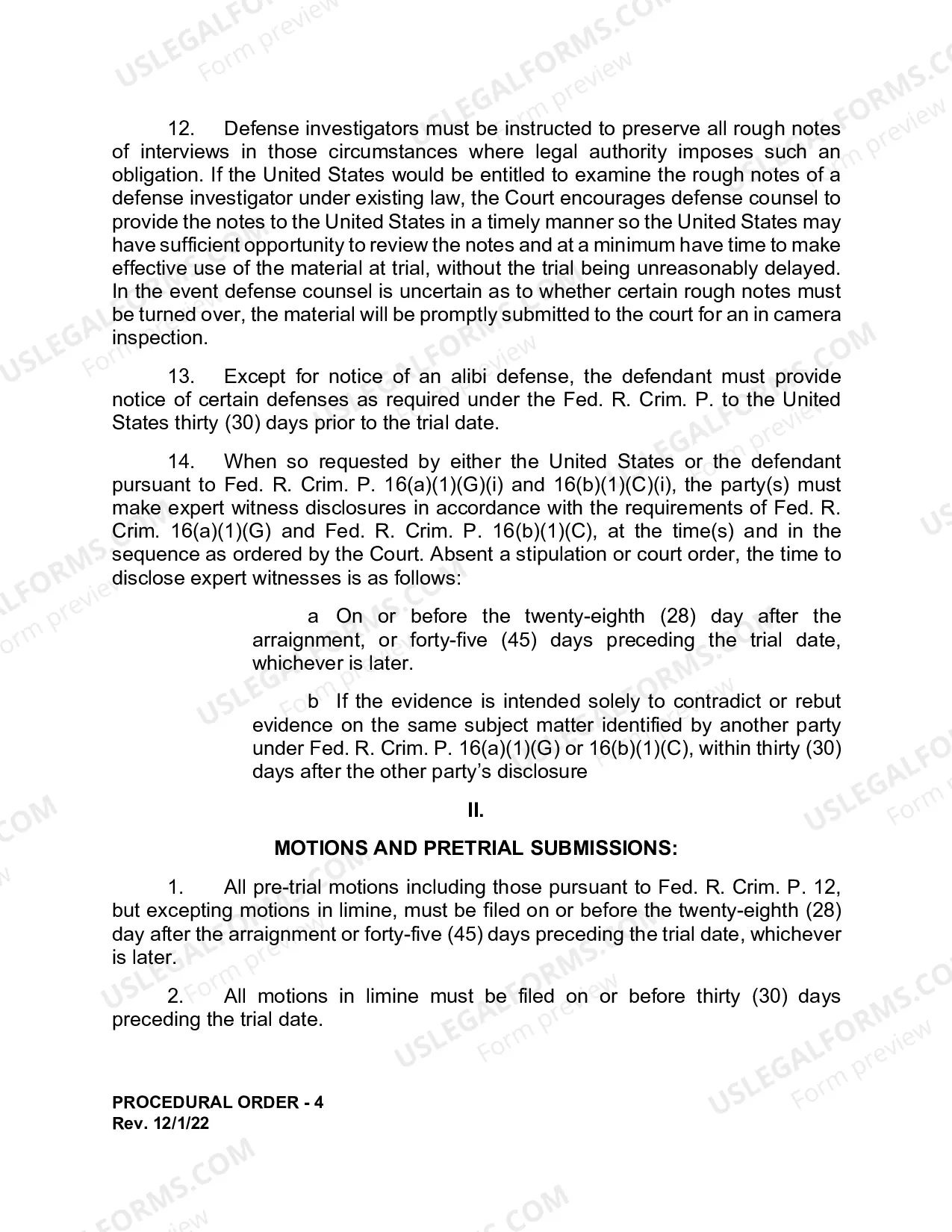 Preview Criminal Procedural Order
