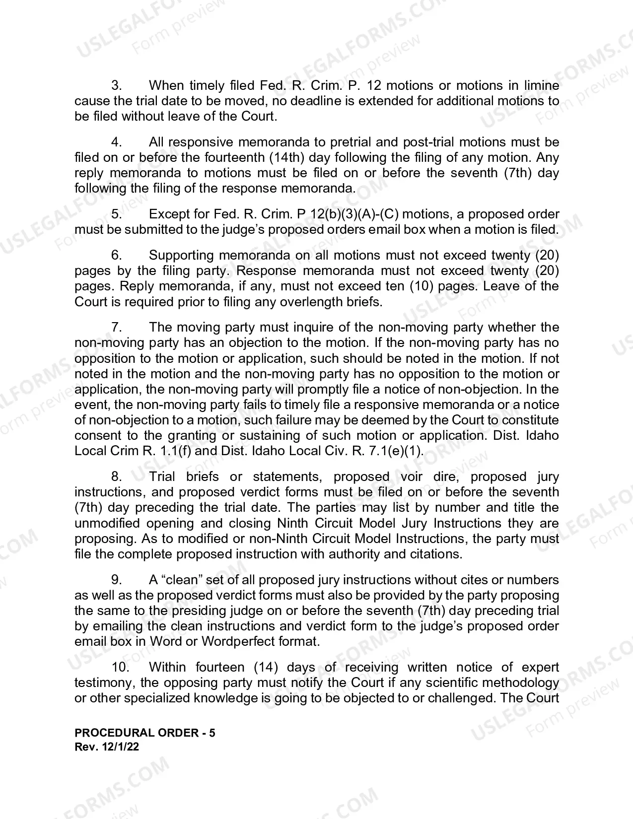 Preview Criminal Procedural Order
