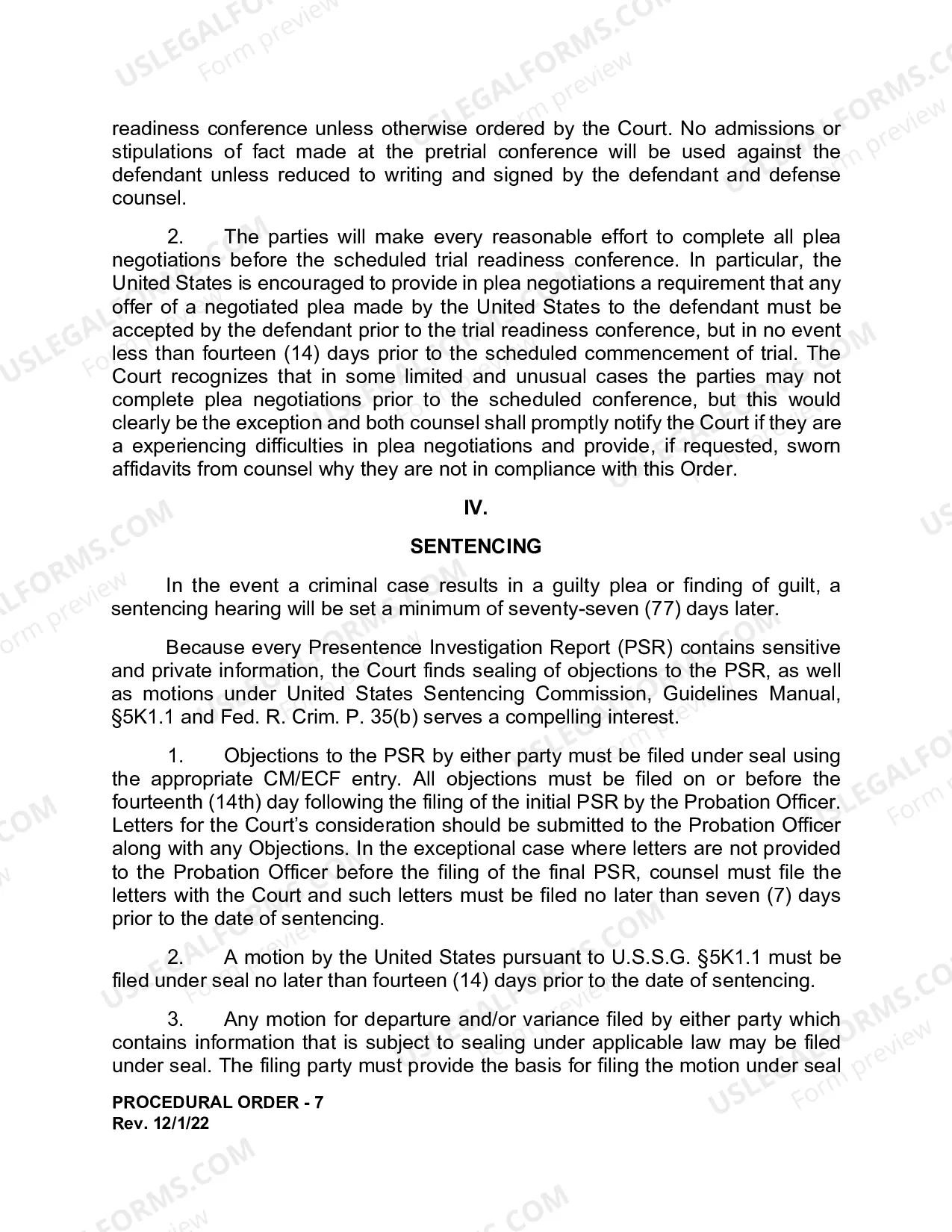 Preview Criminal Procedural Order