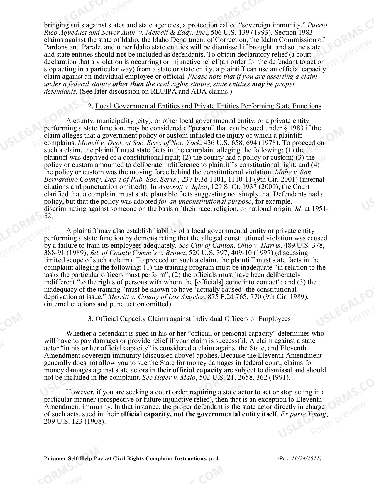 Preview Civil Rights Complaint Instructions