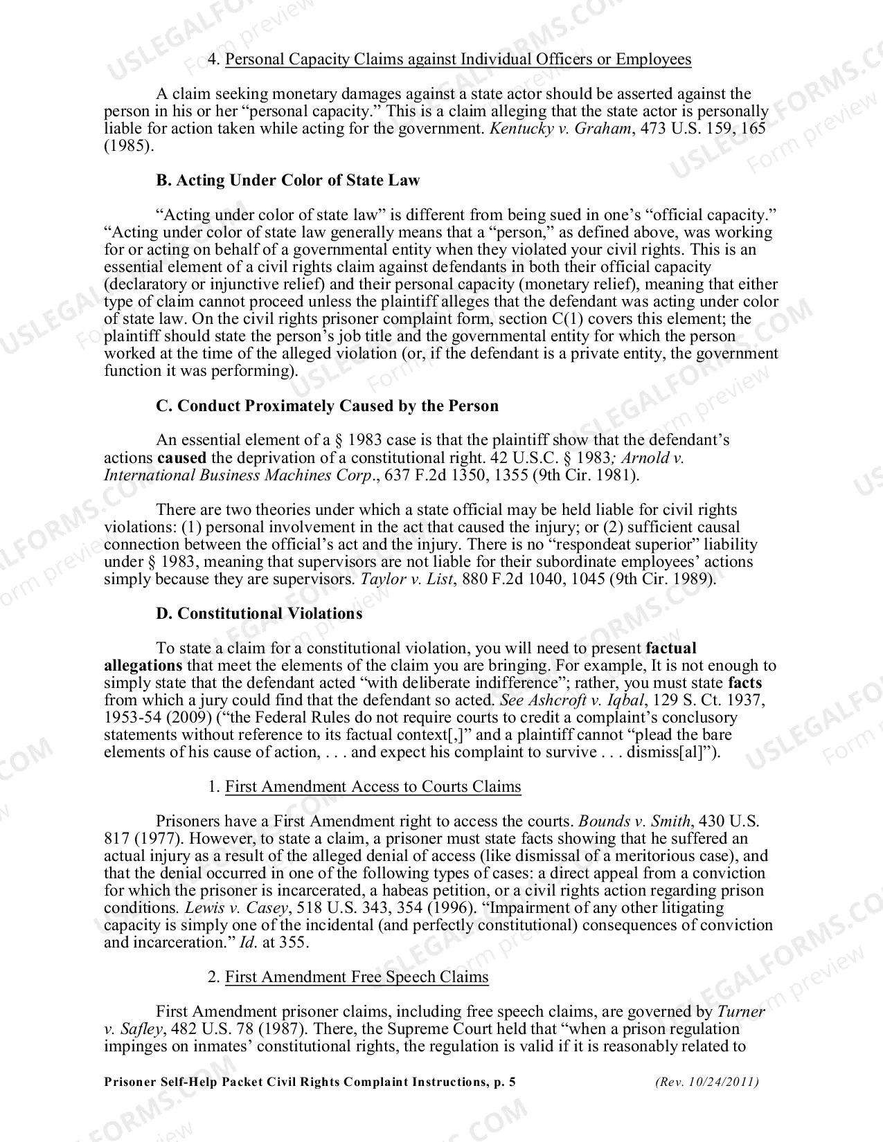 Preview Civil Rights Complaint Instructions