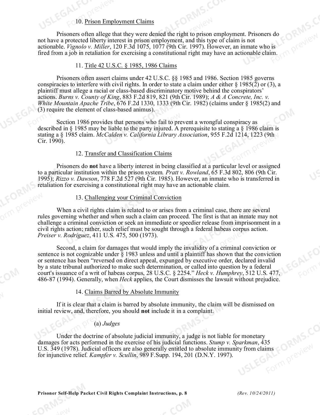 Preview Civil Rights Complaint Instructions